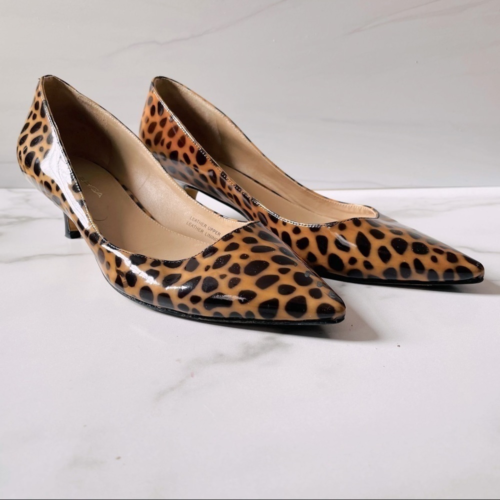 Via Spiga Animal Print Kitten Heels- 8
